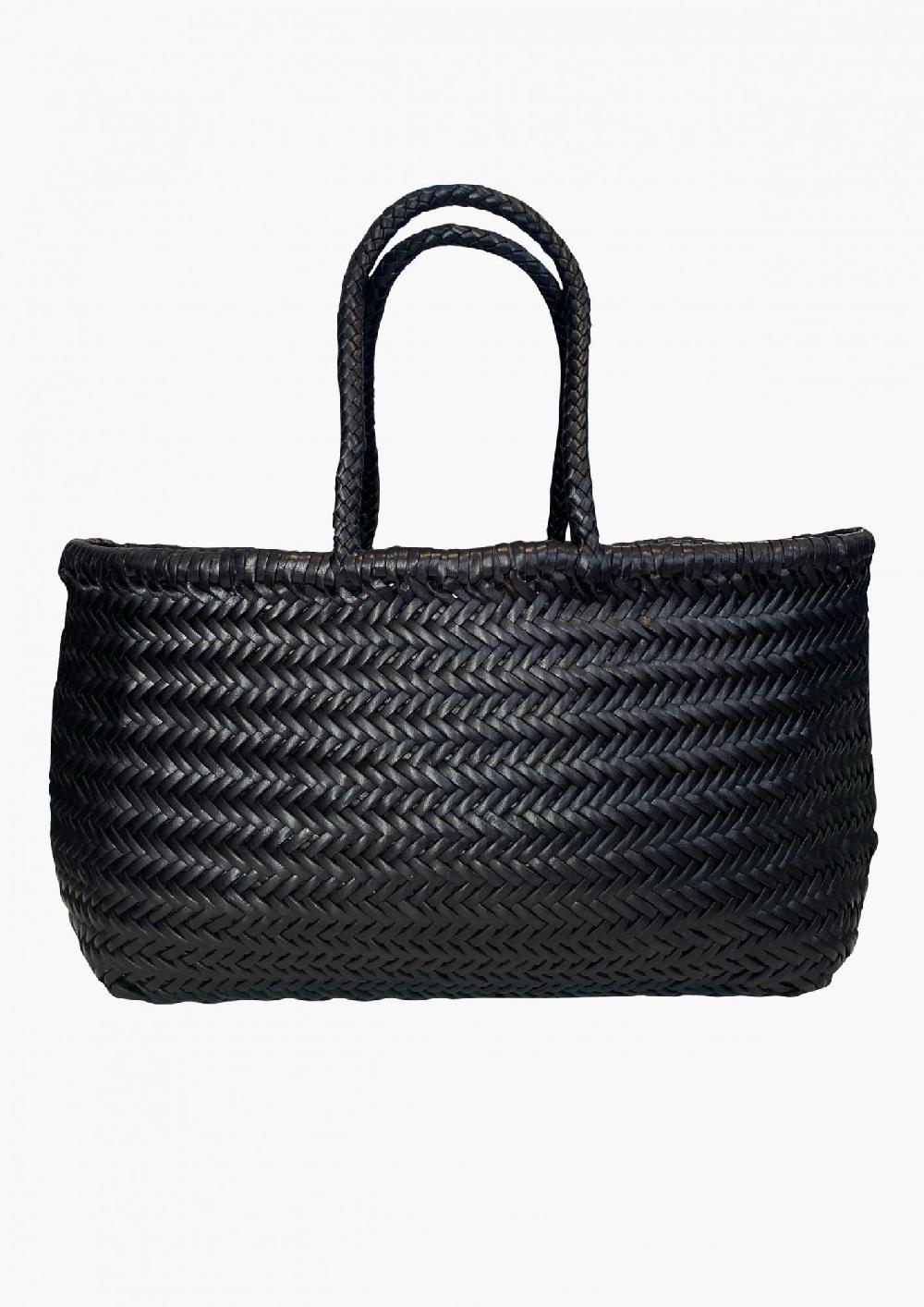 laura urbinati DRAGON BAMBOO TRIPLE JUMP BIG BLACK 100% LEATHER