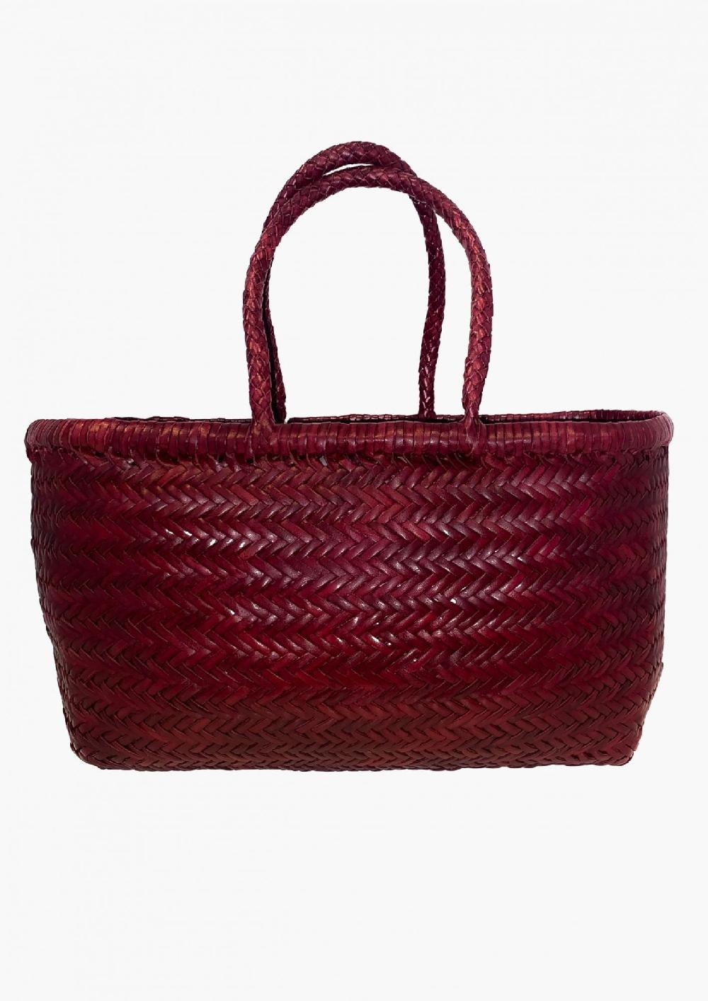 laura urbinati DRAGON BAMBOO TRIPLE JUMP BIG BORDEAUX 100% LEATHER