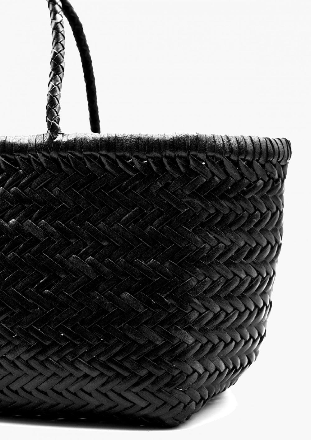 Laura Urbinati DRAGON BAMBOO TRIPLE JUMP SMALL BLACK 100% LEATHER