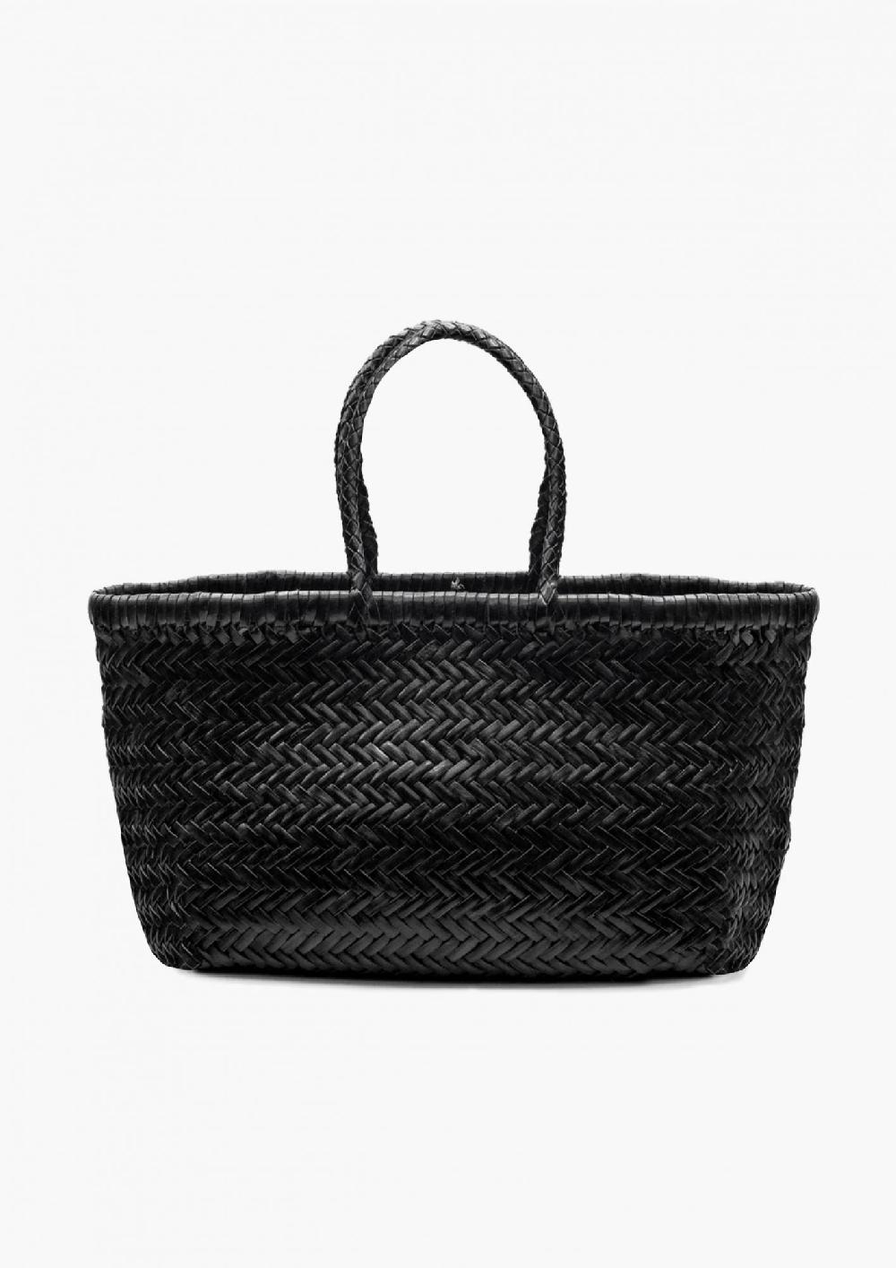 laura urbinati DRAGON BAMBOO TRIPLE JUMP SMALL BLACK 100% LEATHER