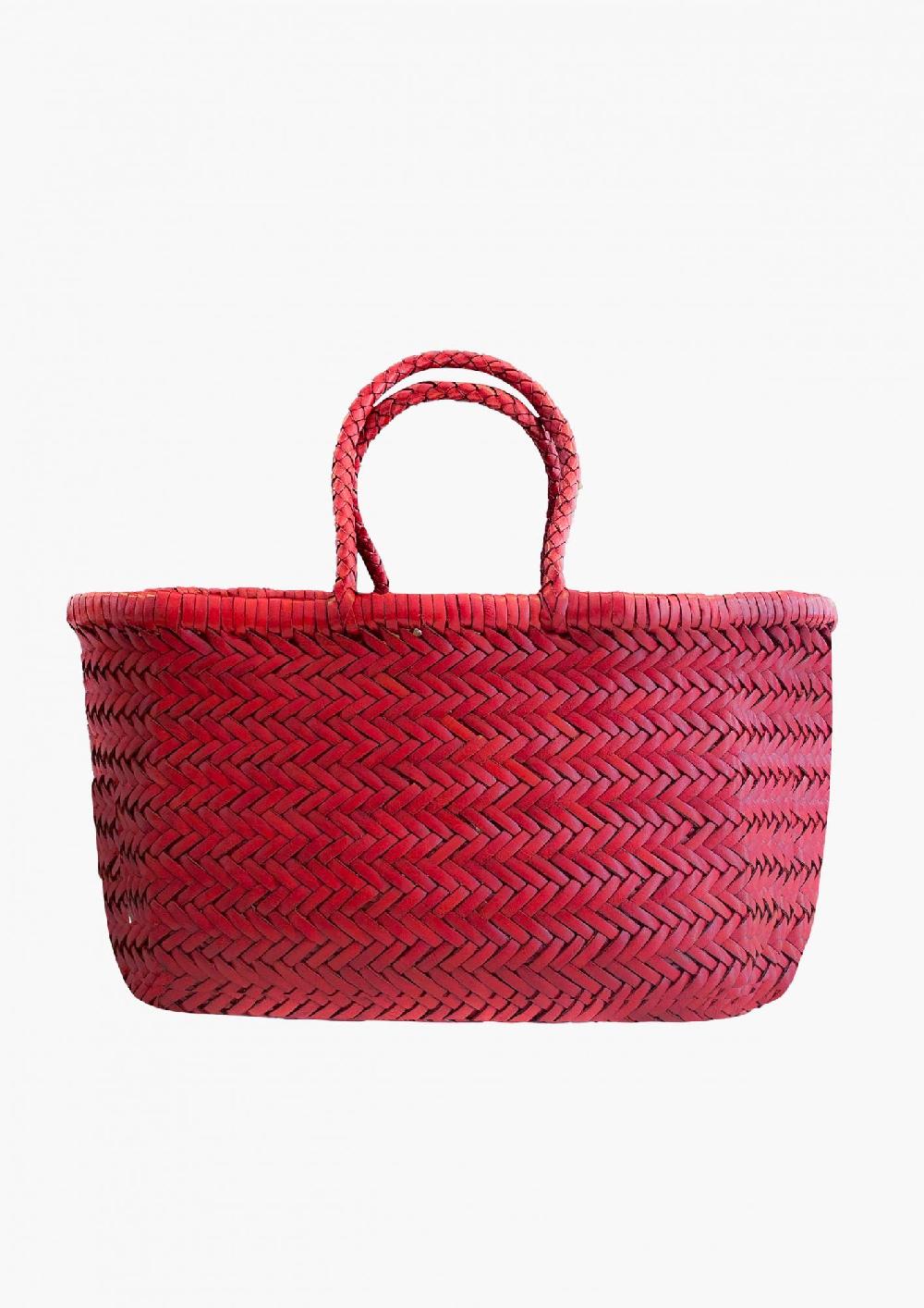 laura urbinati DRAGON BAMBOO TRIPLE JUMP SMALL RED 100% LEATHER