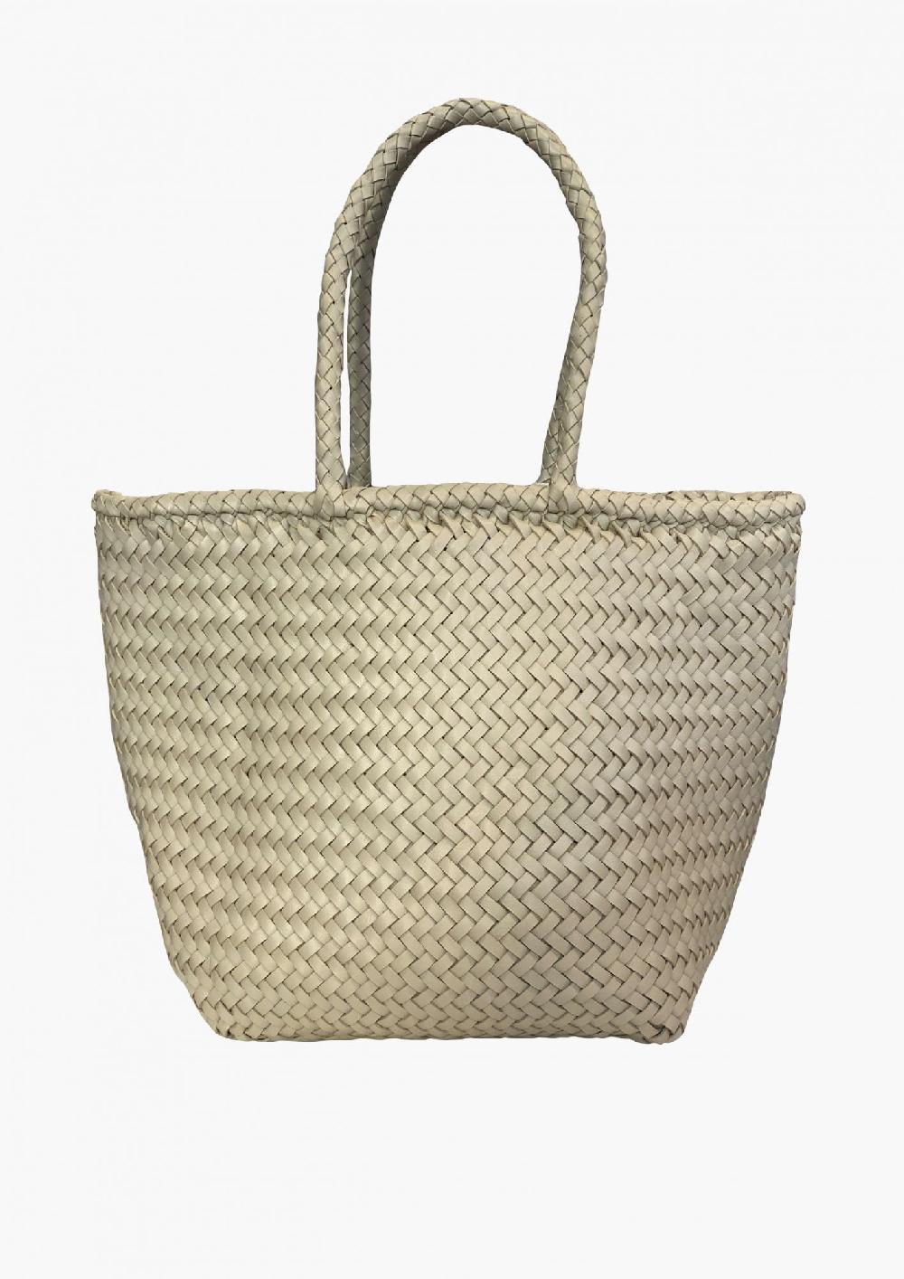 laura urbinati DRAGON GRACE BASKET SMALL PEARL 100% LEATHER