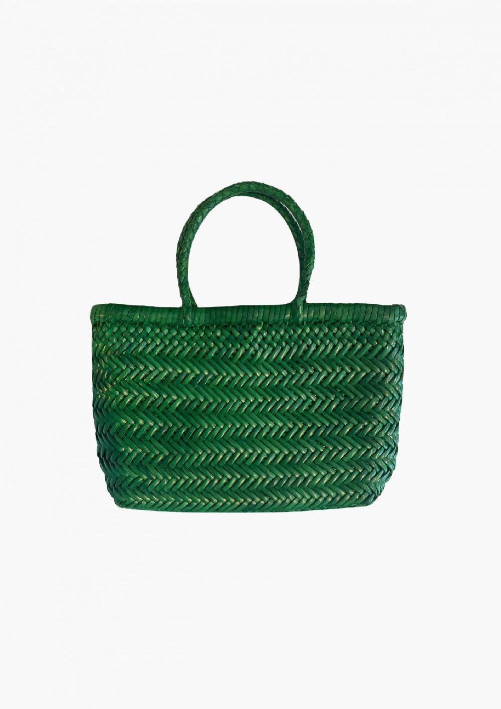 laura urbinati DRAGON MINI FLAT GORA PARROT GREEN 100% LEATHER