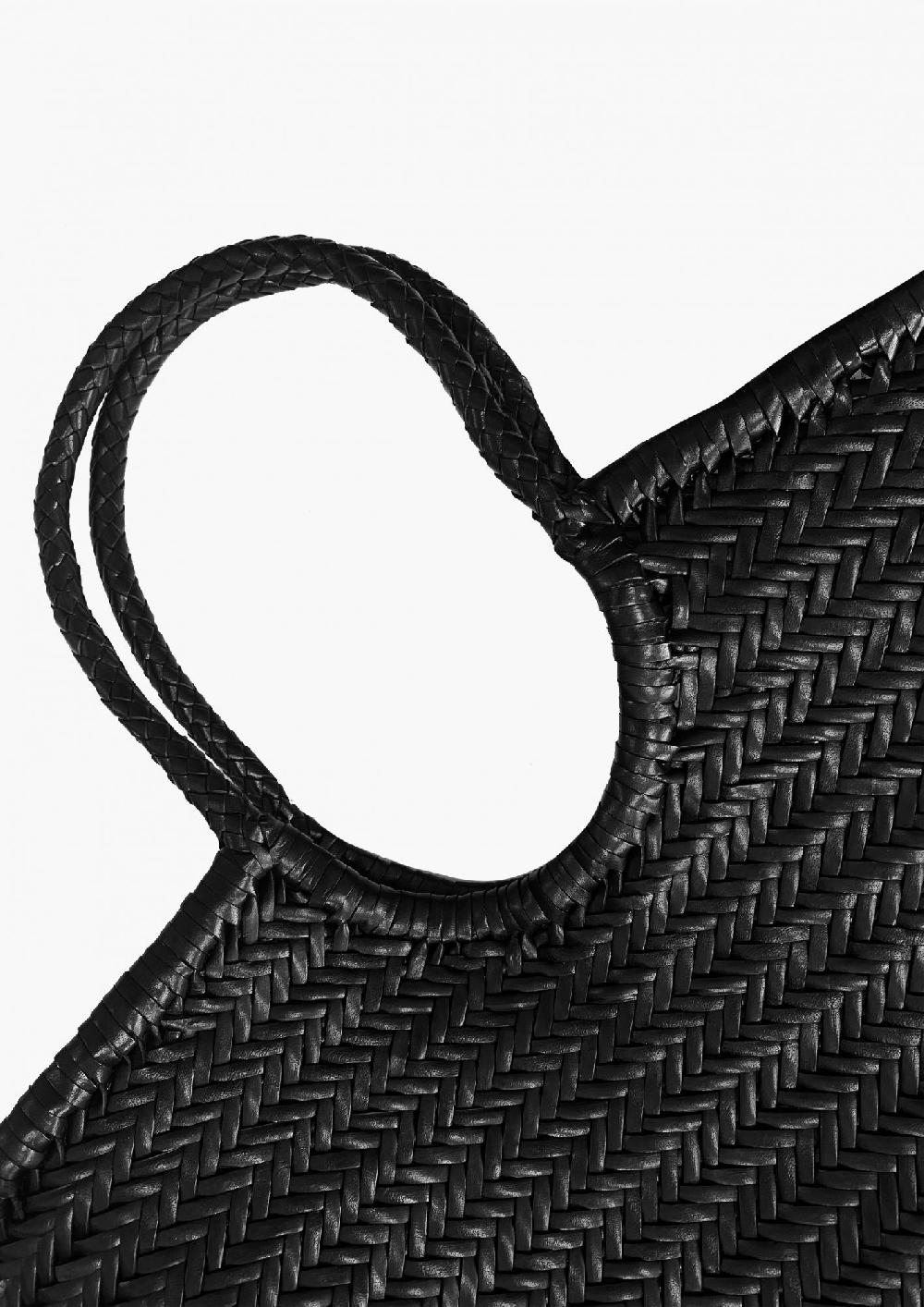 Laura Urbinati DRAGON NANTUCKET BASKET BIG BLACK 100% LEATHER