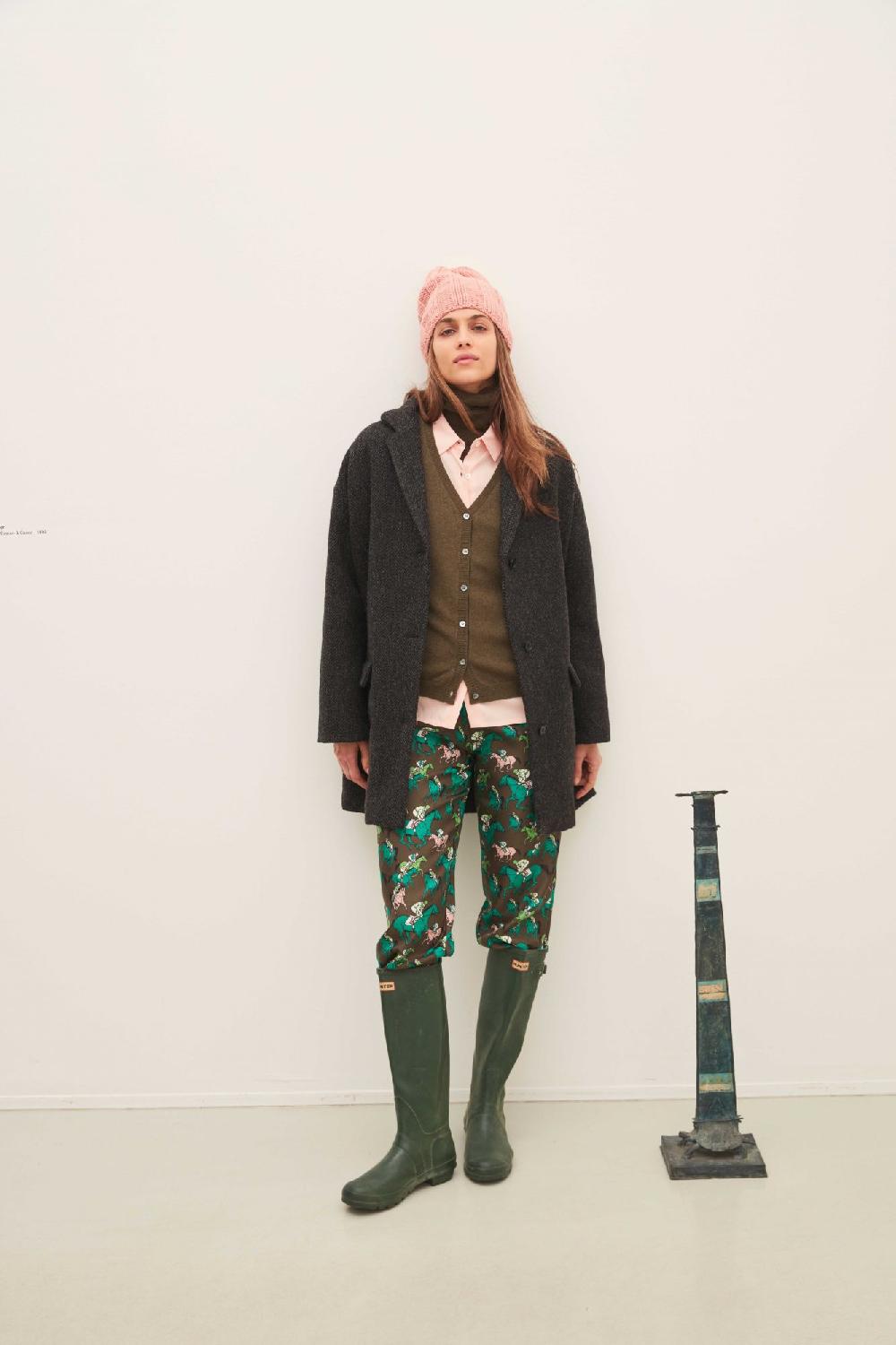 Laura Urbinati ELASTIC WAIST PANTS SILK TWILL CAVALLI PRINT