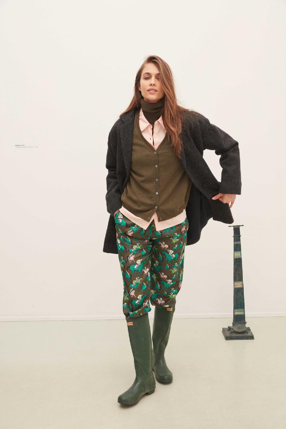 laura urbinati ELASTIC WAIST PANTS SILK TWILL CAVALLI PRINT