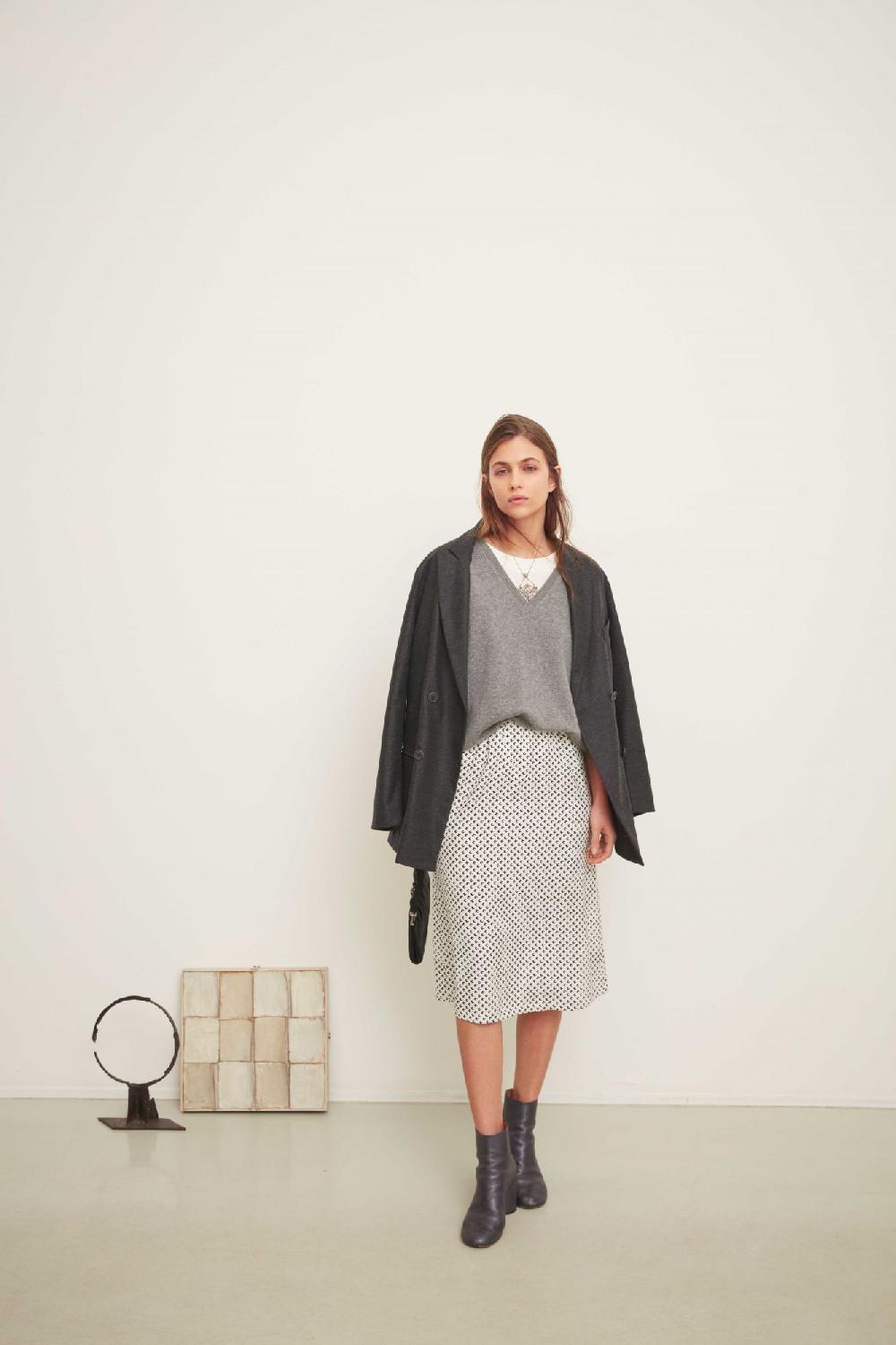 Laura Urbinati ELASTIC WAIST SKIRT STRETCH SILK SATIN SCACCHETTINO PRINT