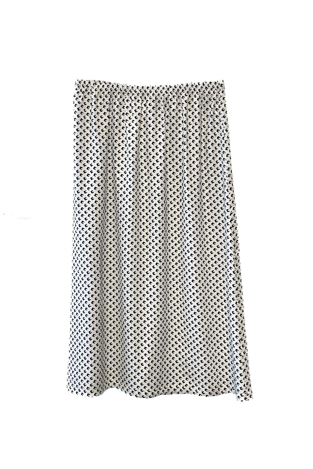 Laura Urbinati ELASTIC WAIST SKIRT STRETCH SILK SATIN SCACCHETTINO PRINT