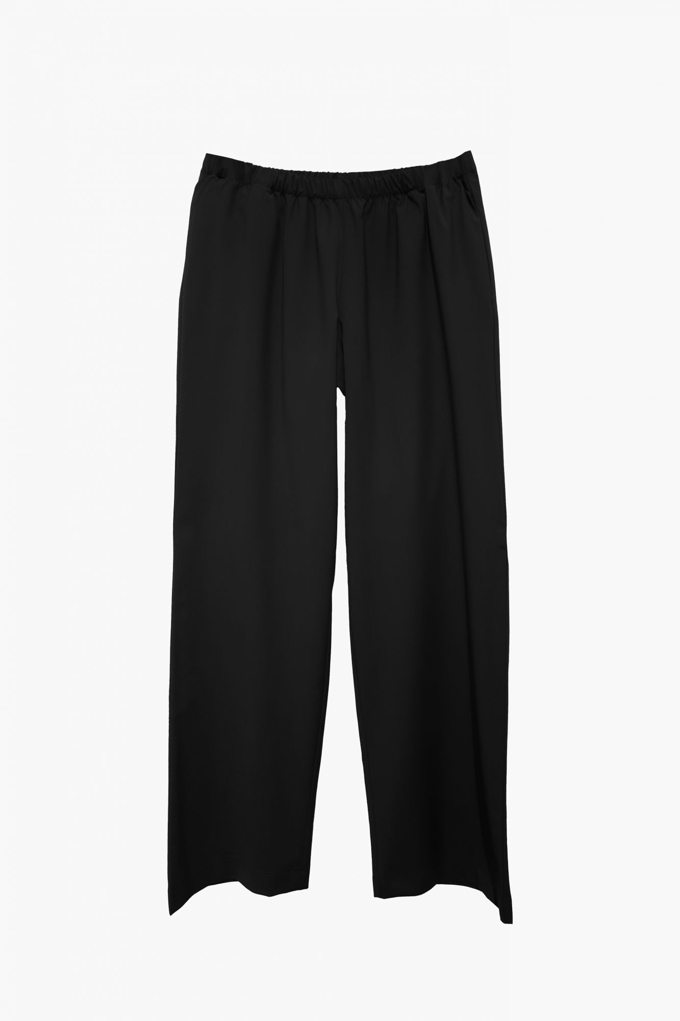 laura urbinati ELASTIC WAIST WIDE LEG PANTS STRETCH WOOL