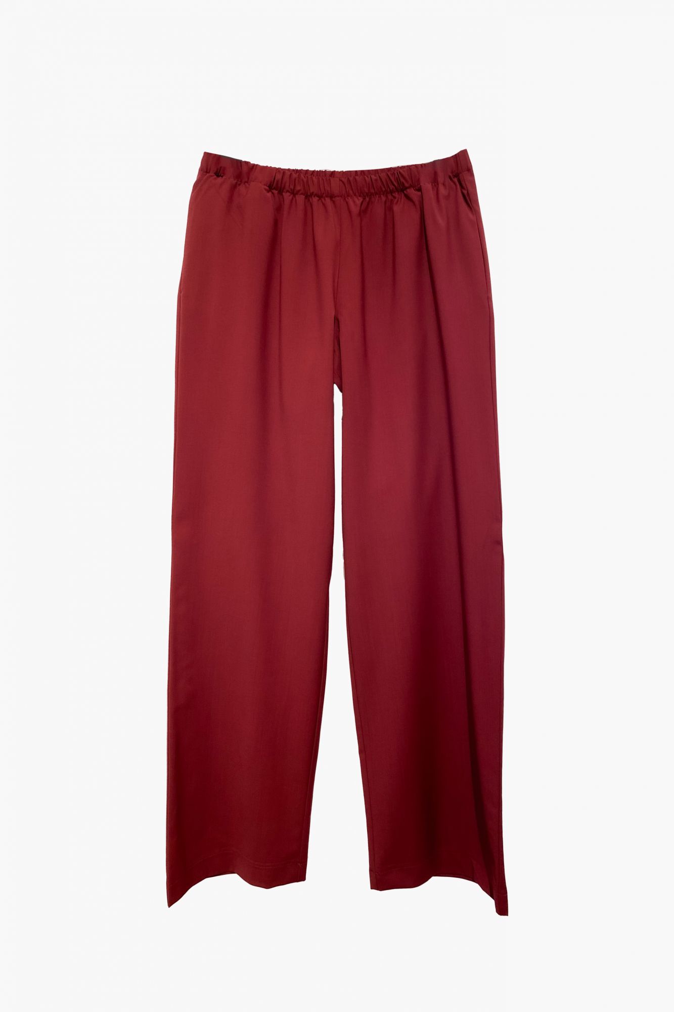 laura urbinati ELASTIC WAIST WIDE LEG PANTS STRETCH WOOL