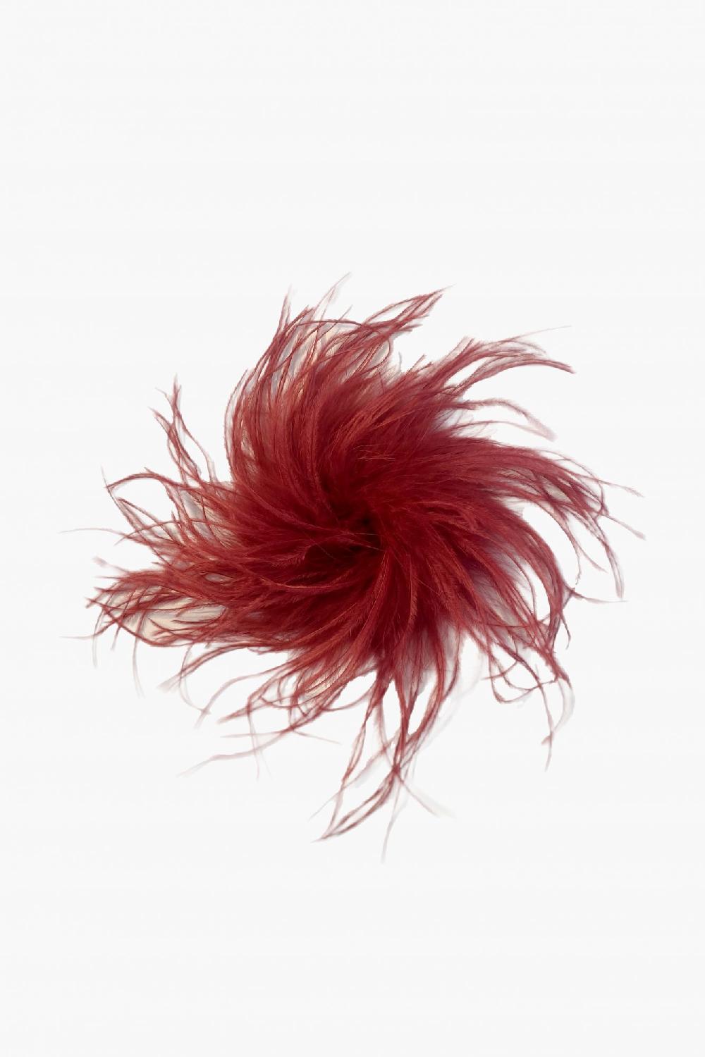 laura urbinati BROOCH BURGUNDY FEATHERS