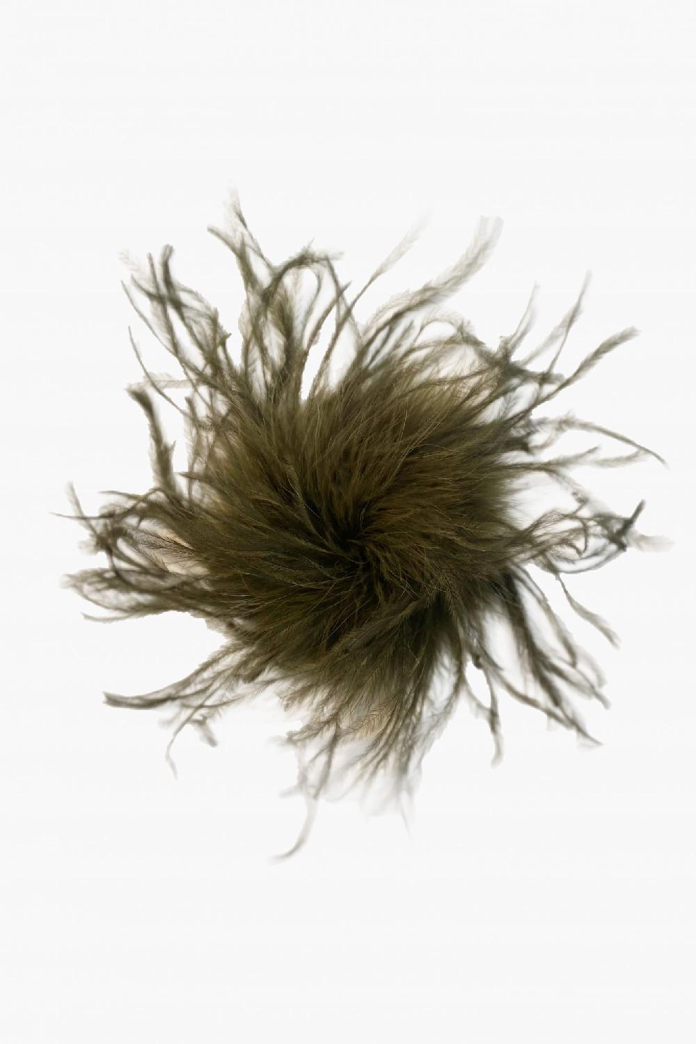 laura urbinati BROOCH OLIVE FEATHERS