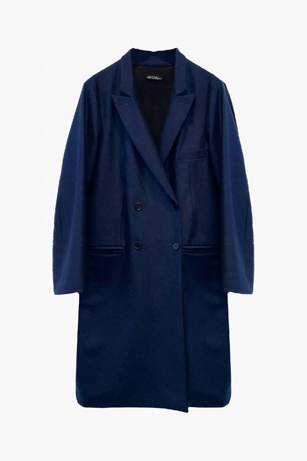 Laura Urbinati DOUBLE BREASTED COAT WOOL FLANNEL