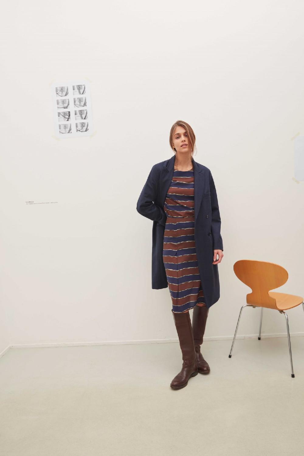 Laura Urbinati DOUBLE BREASTED COAT WOOL FLANNEL