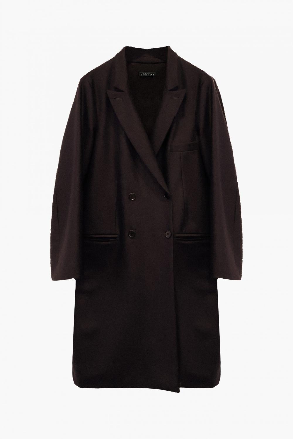 laura urbinati DOUBLE BREASTED COAT WOOL FLANNEL