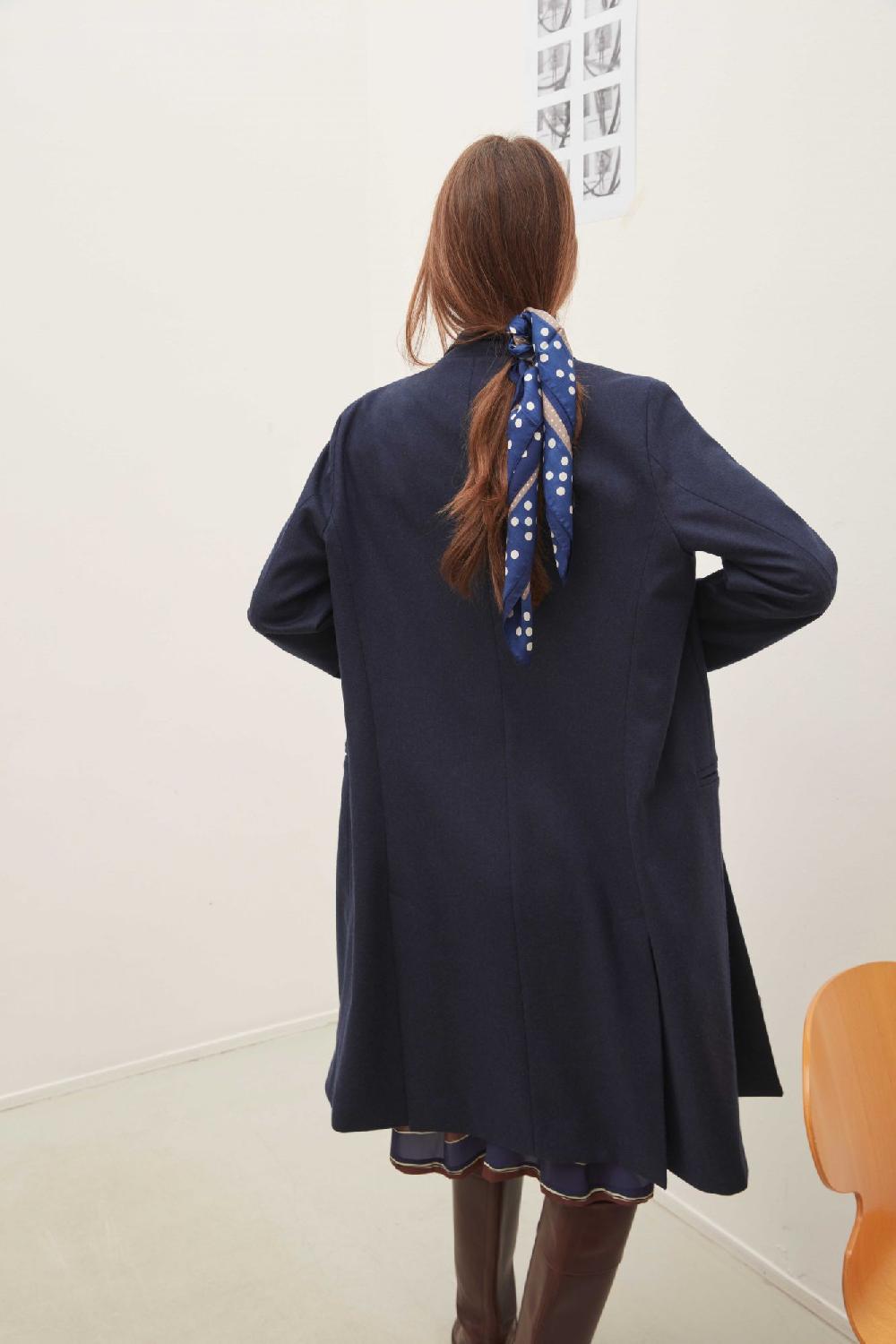 laura urbinati DOUBLE BREASTED COAT WOOL FLANNEL