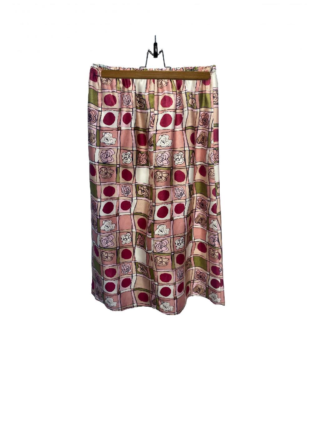 laura urbinati ELASTIC WAIST SKIRT SILK TWILL