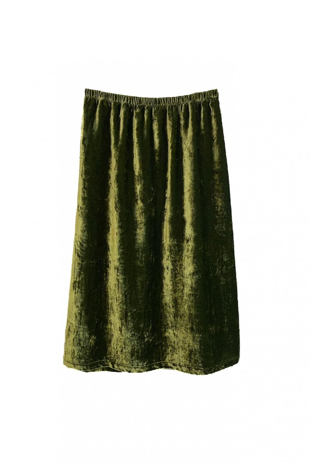 laura Urbinati ELASTIC WAIST SKIRT SILK VELOUR