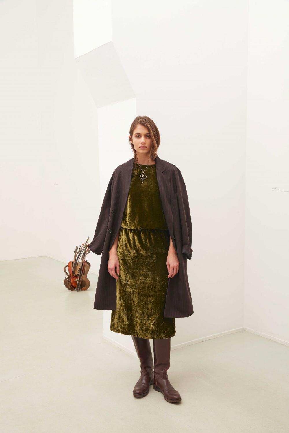 laura urbinati ELASTIC WAIST SKIRT SILK VELOUR