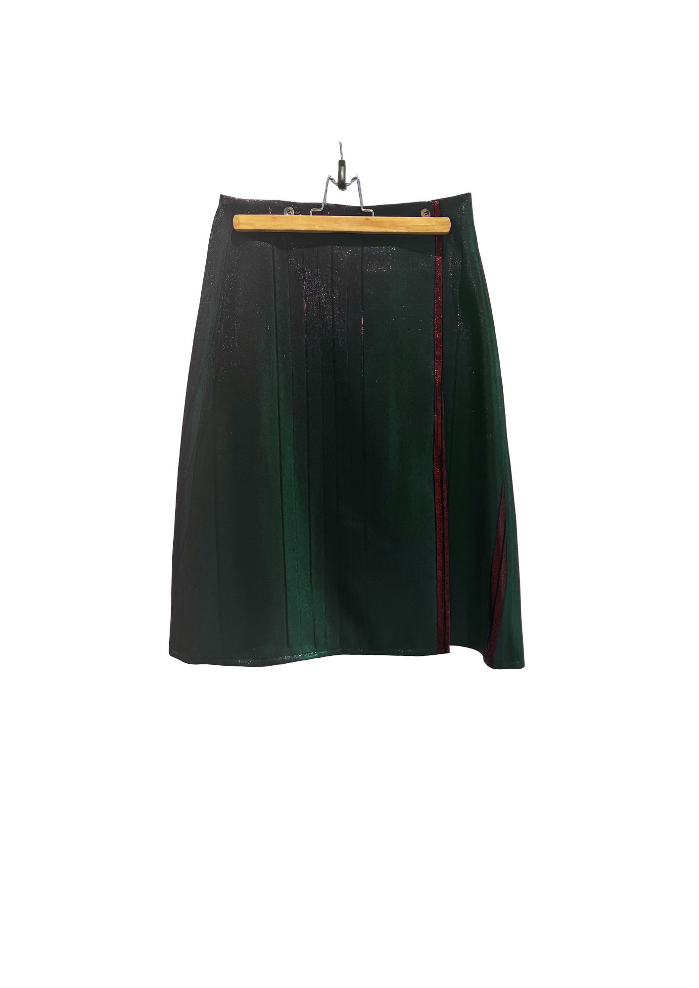 laura urbinati FOLDED SKIRT PIN STRIPES LUREX