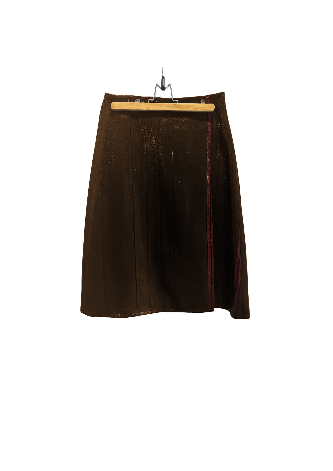 laura urbinati FOLDED SKIRT PIN STRIPES LUREX