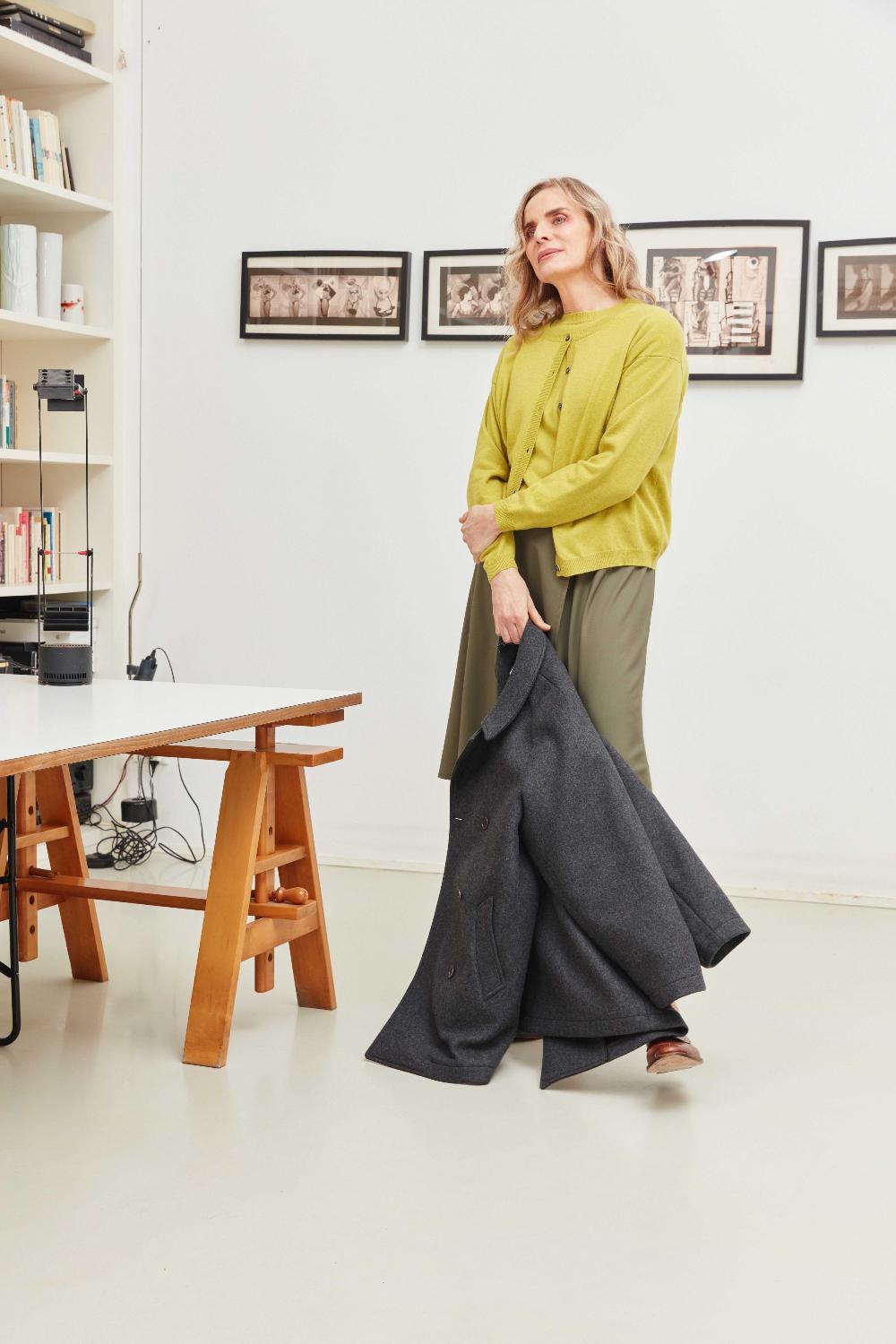 laura urbinati FOLDED SKIRT STRETCH WOOL