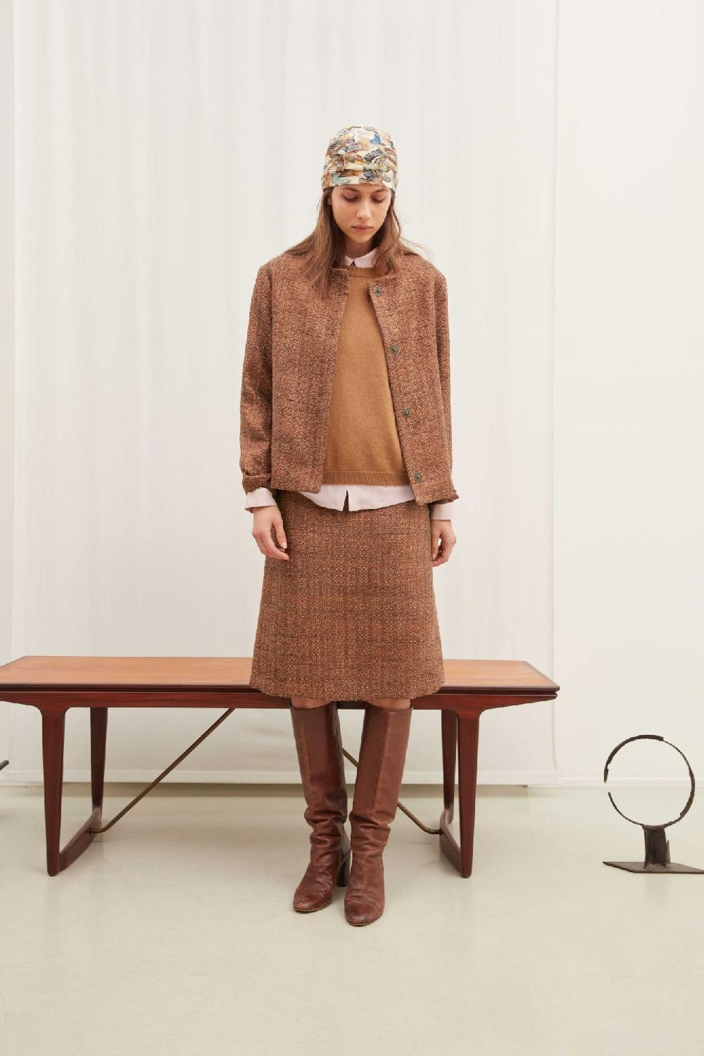 Laura Urbinati JACKET CANVAS WOOL LUREX