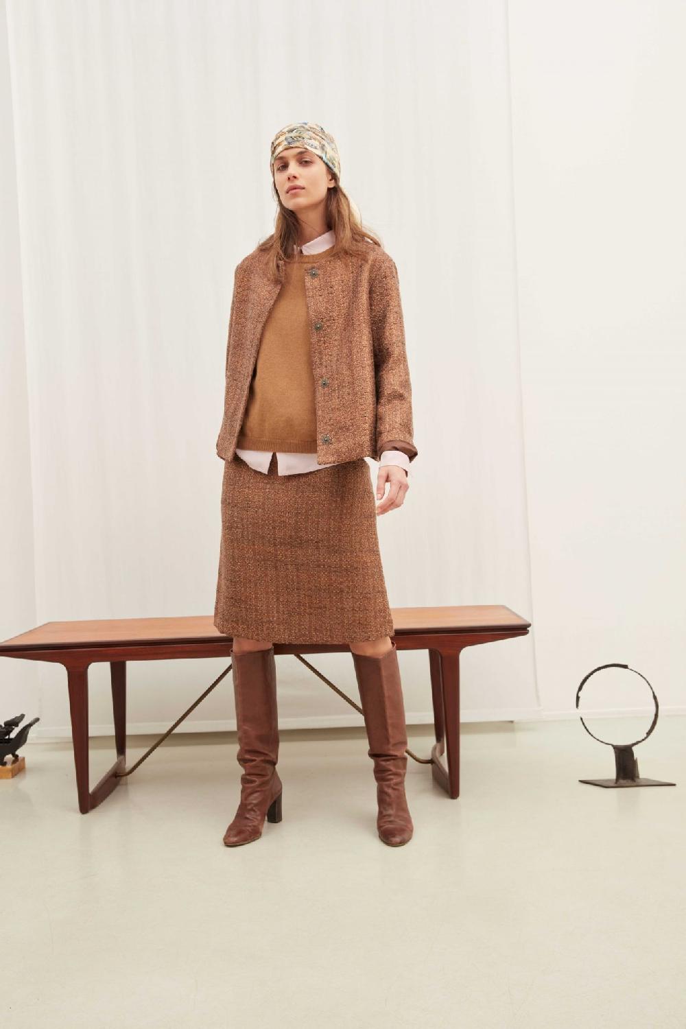 Laura Urbinati JACKET CANVAS WOOL LUREX