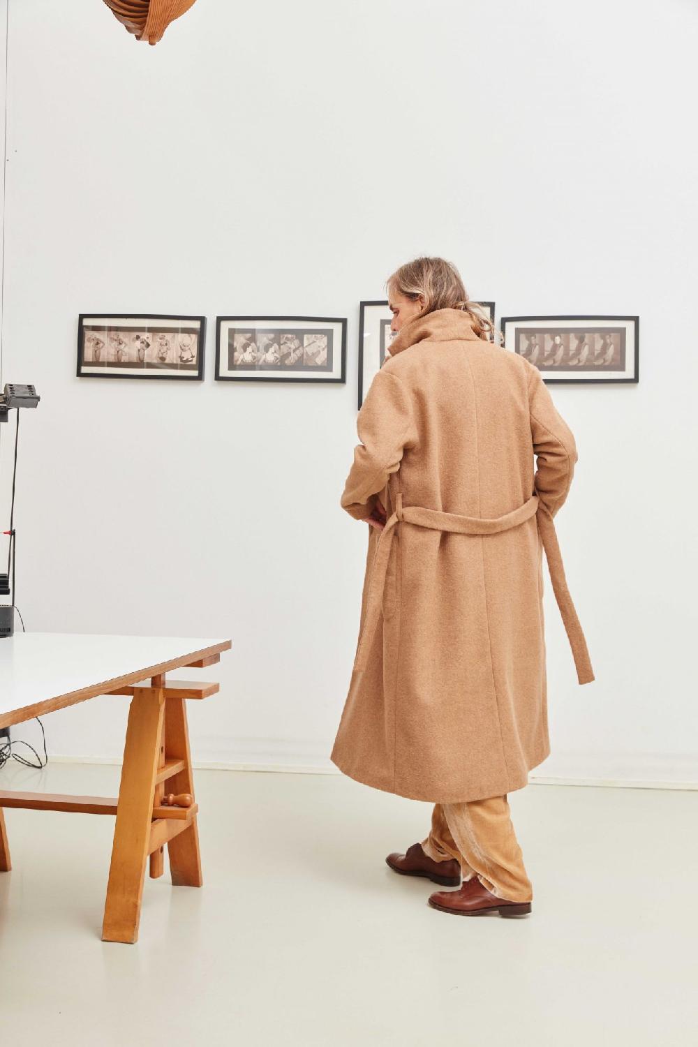 Laura Urbinati LONG ROBE COAT BABY ALPACA MUFFLONE
