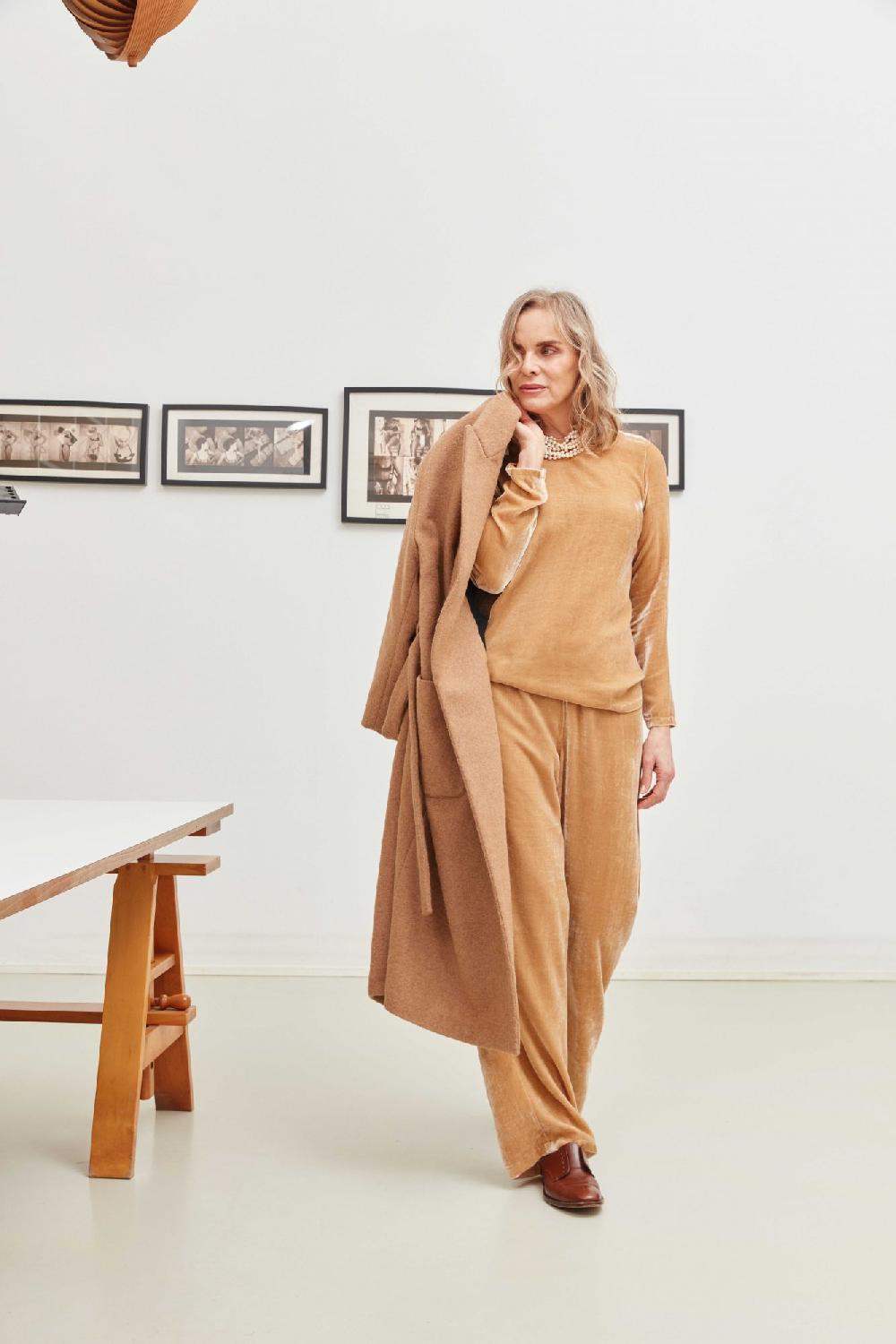 Laura Urbinati LONG ROBE COAT BABY ALPACA MUFFLONE