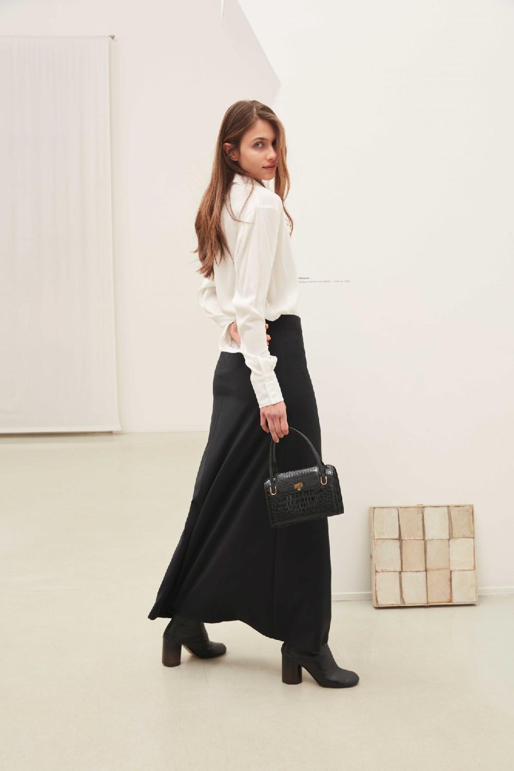 laura urbinati MAXI SKIRT STRETCH WOOL