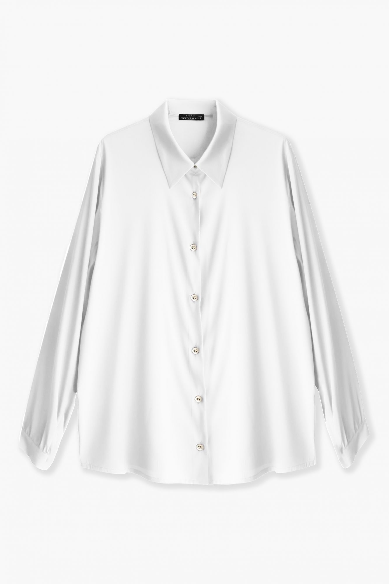 laura urbinati OVERSIZED SHIRT STRETCH SILK SATIN