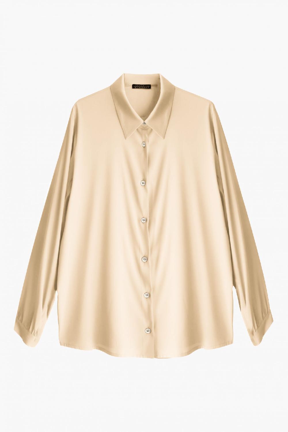 laura urbinati OVERSIZED SHIRT STRETCH SILK SATIN