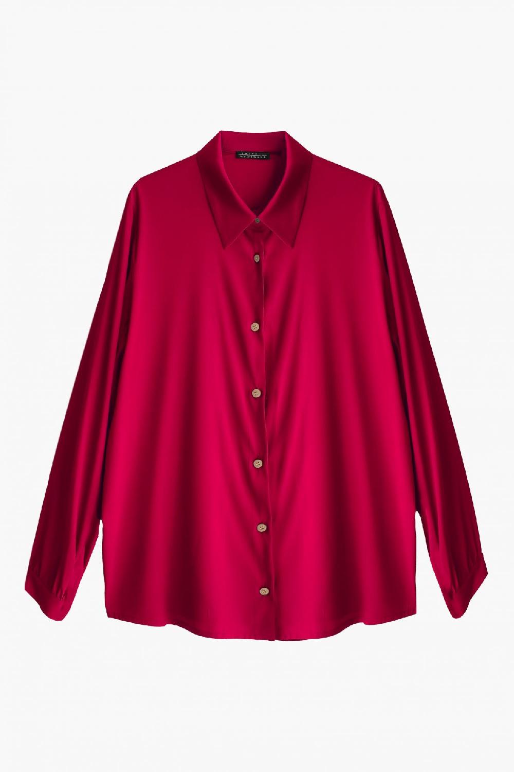 laura urbinati OVERSIZED SHIRT STRETCH SILK SATIN