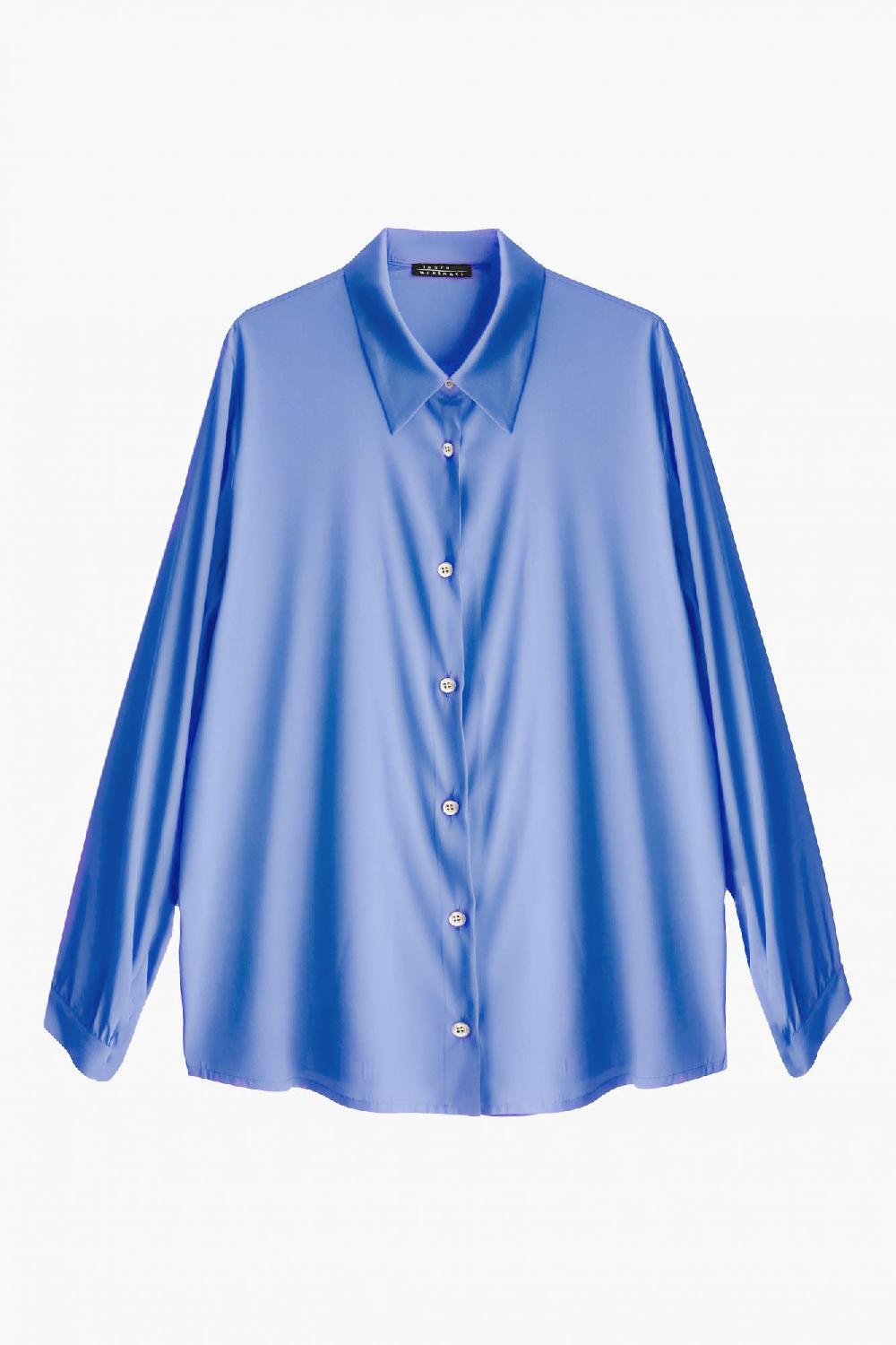 laura urbinati OVERSIZED SHIRT STRETCH SILK SATIN