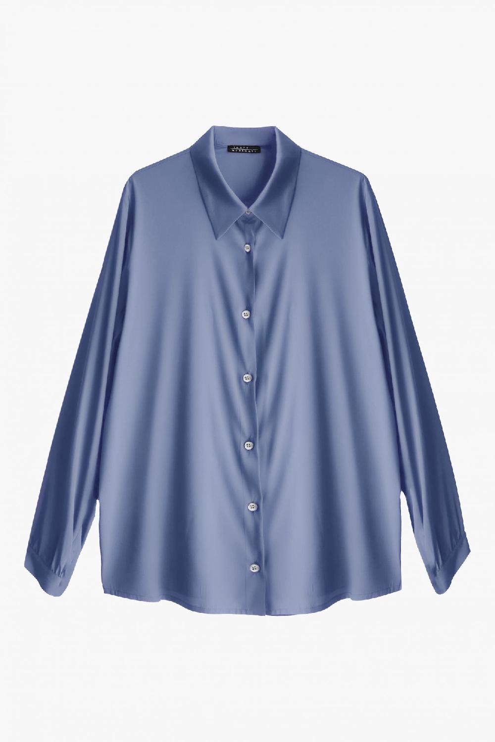 laura urbinati OVERSIZED SHIRT STRETCH SILK SATIN