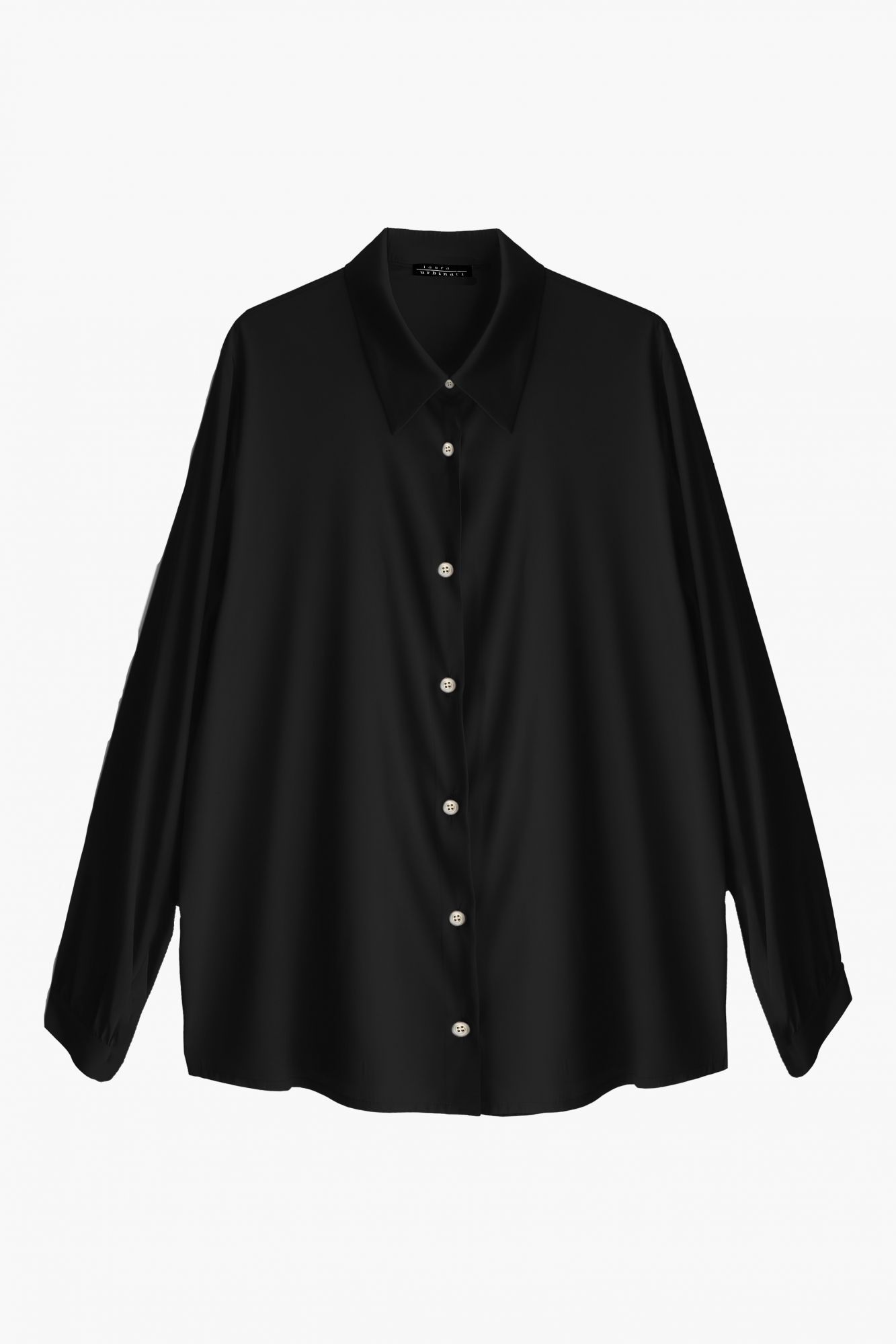laura urbinati OVERSIZED SHIRT STRETCH SILK SATIN