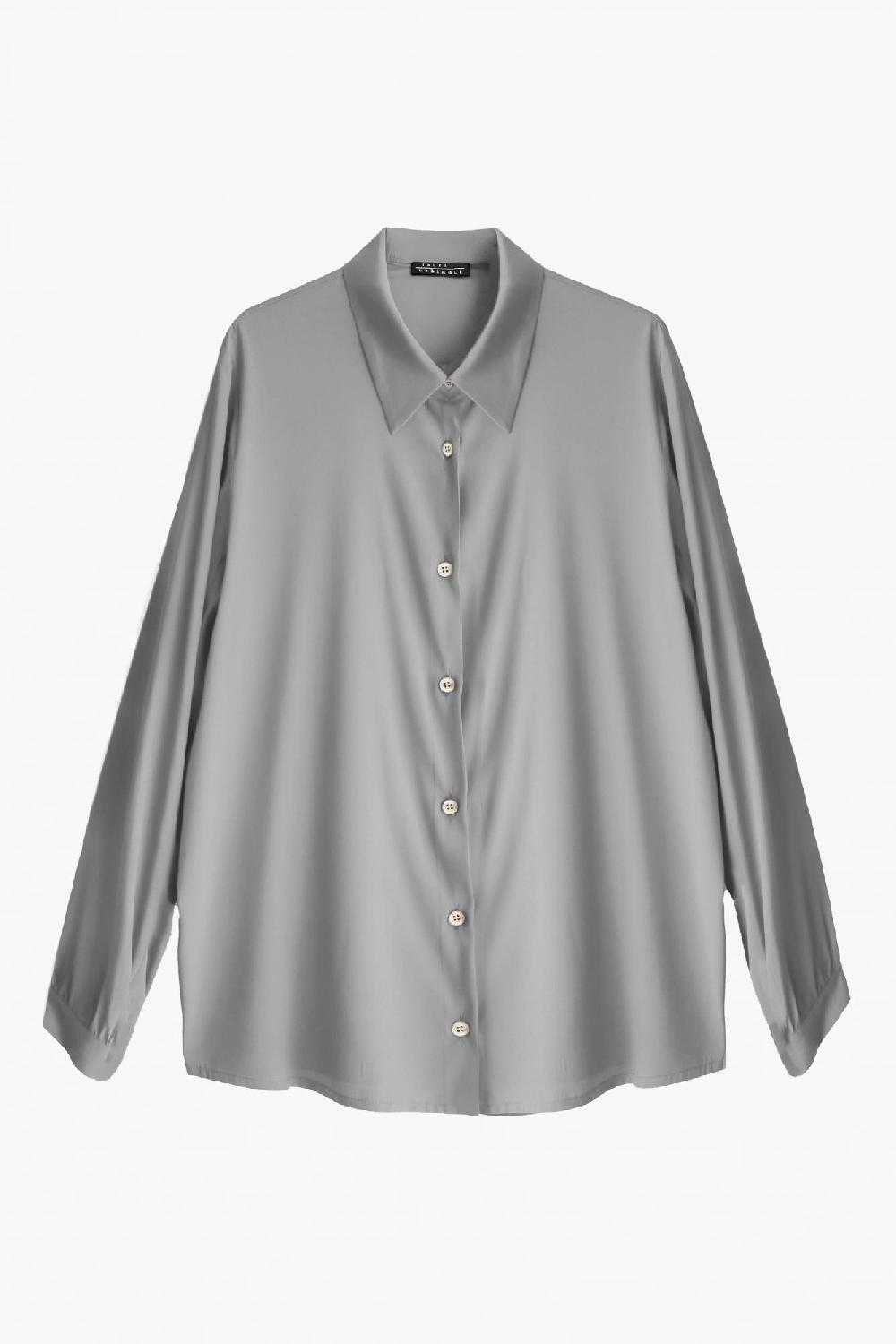 laura urbinati OVERSIZED SHIRT STRETCH SILK SATIN