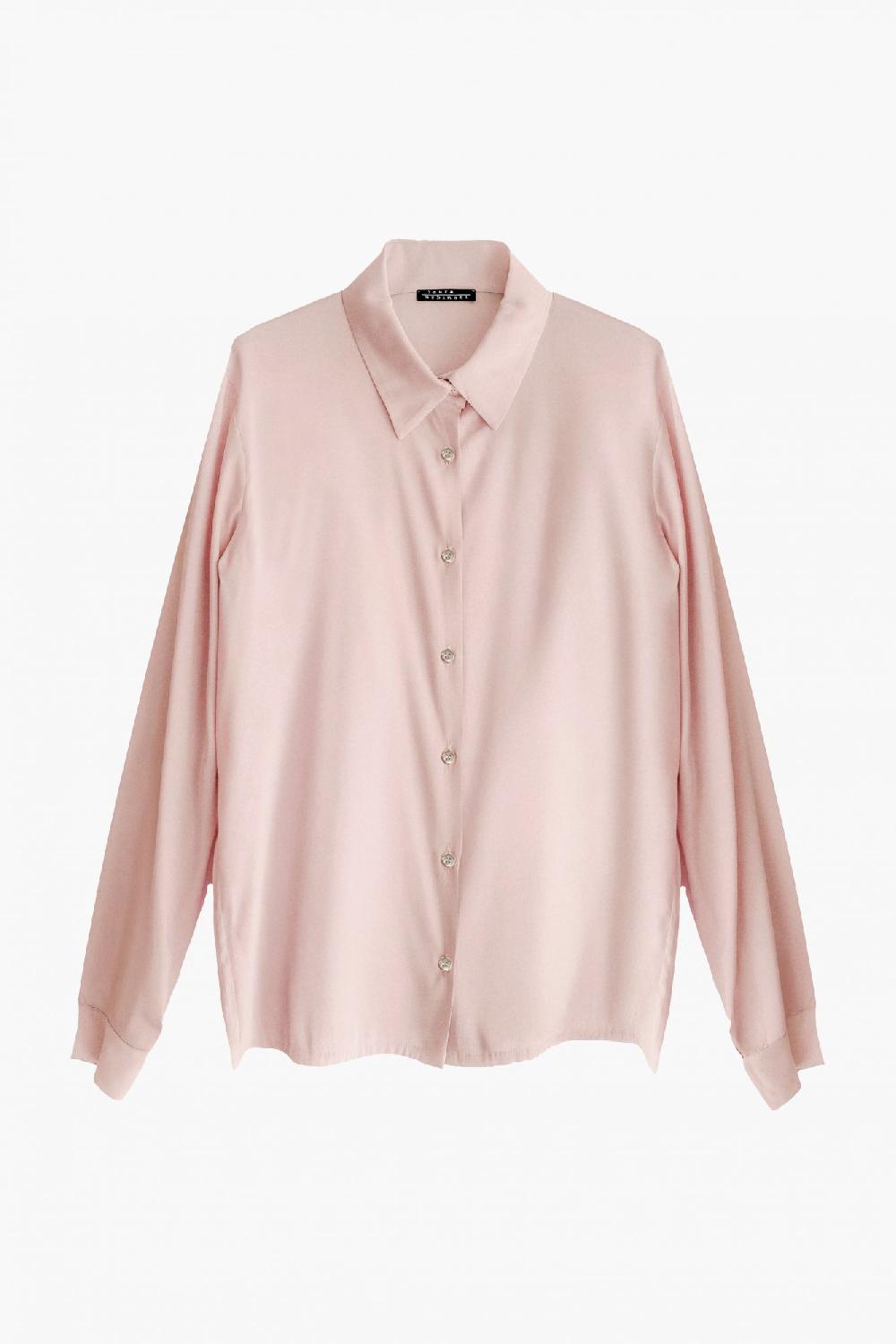 laura urbinati OVERSIZED SHIRT STRETCH SILK SATIN