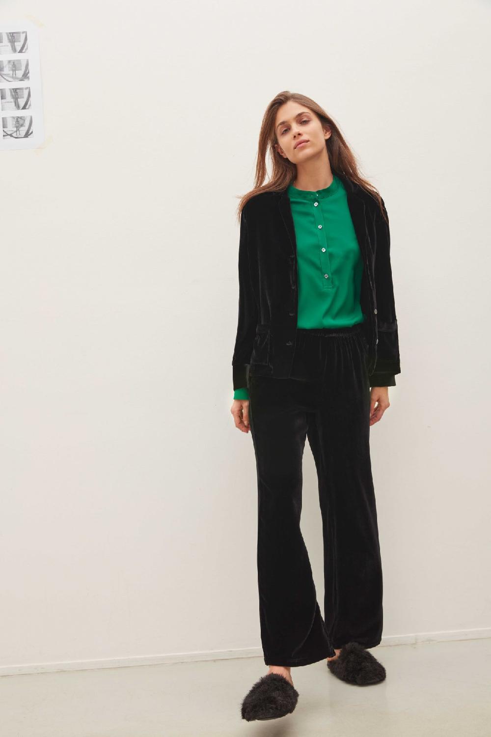 laura urbinati PAJAMA SHIRT SILK VELOUR