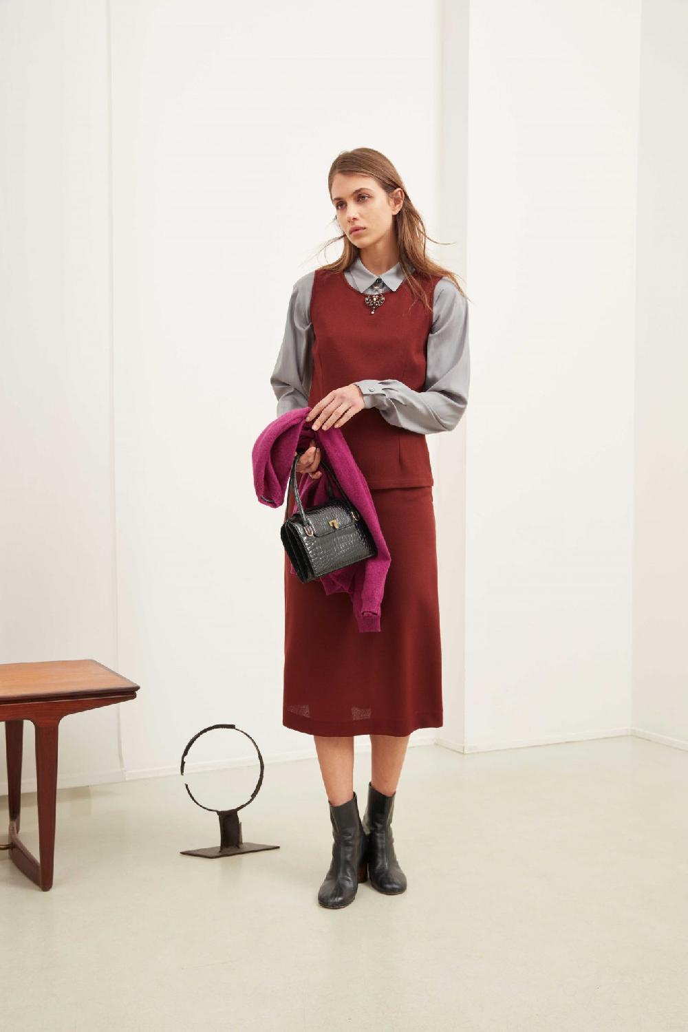 Laura Urbinati PENCIL SKIRT WOOL CREPE