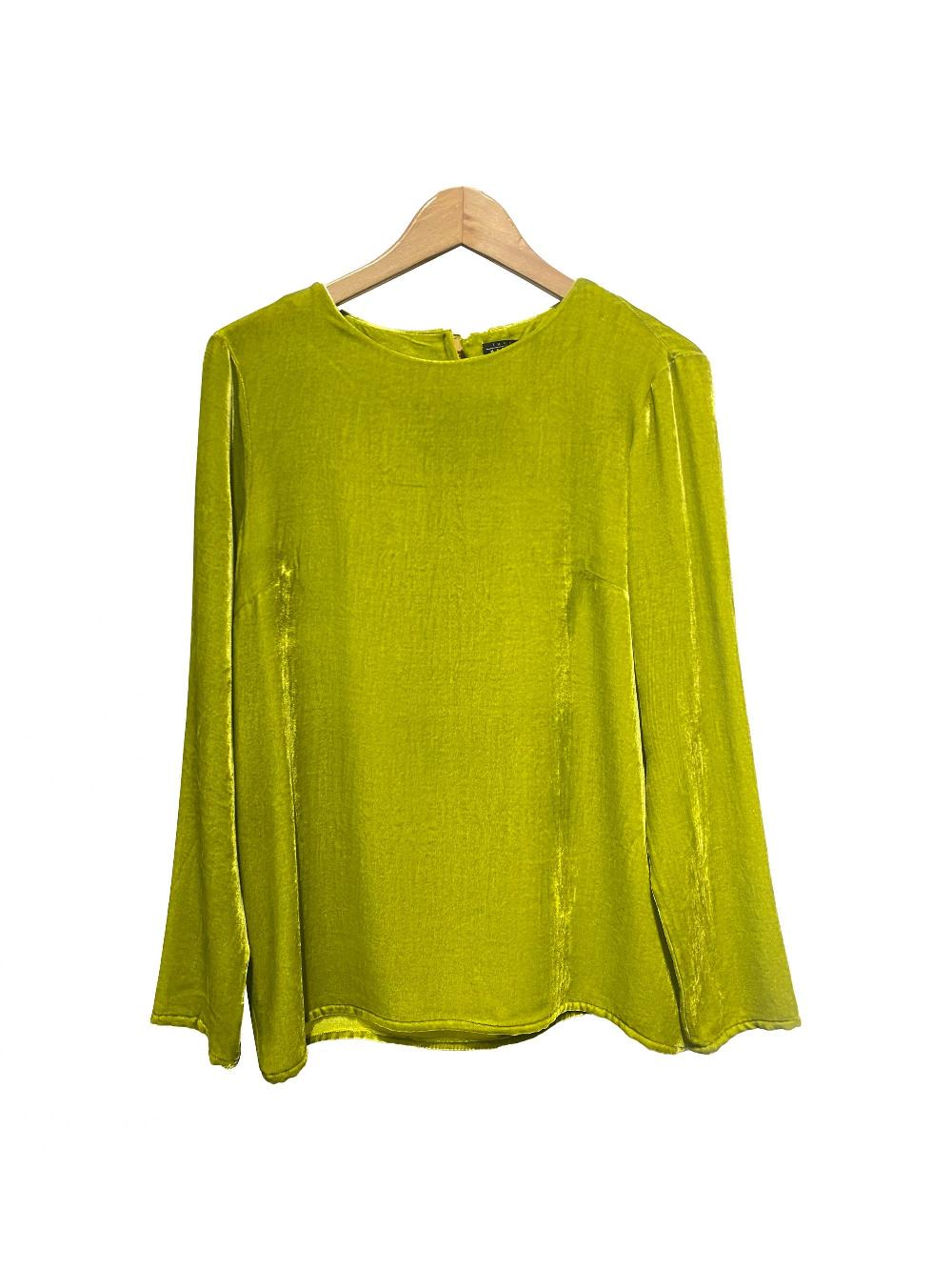 laura urbinati ROUND NECK W/ZIP SILK VELVET