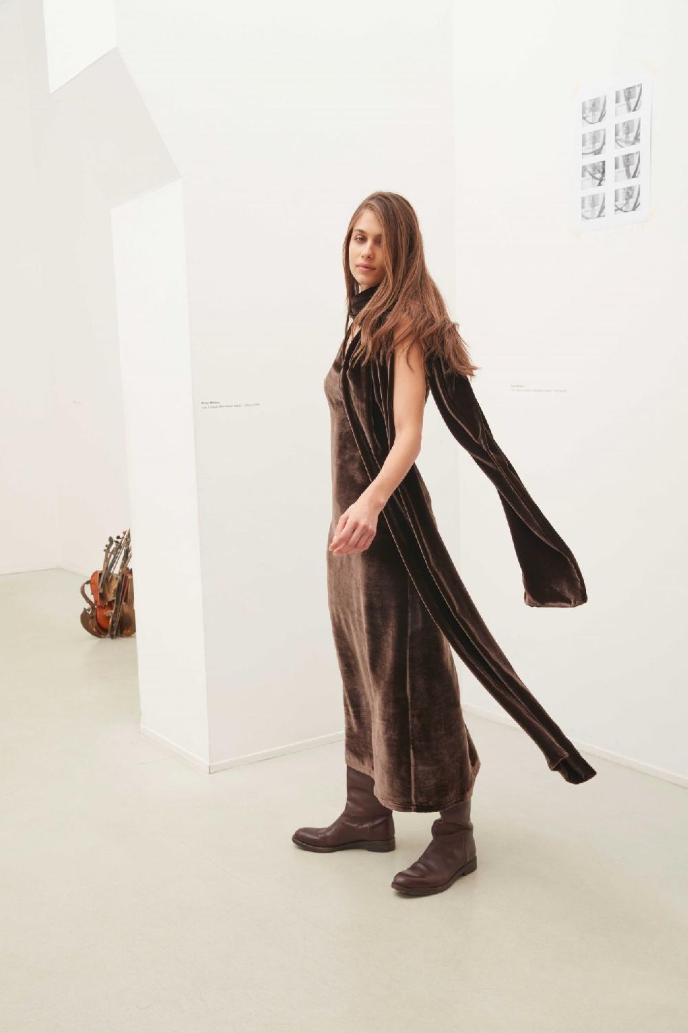 laura urbinati SCARF DRESS SILK VELOUR