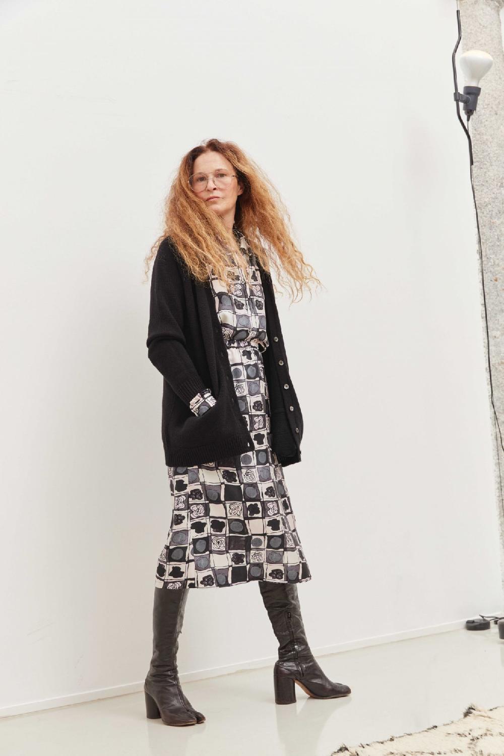 Laura Urbinati SHIRT OFF WHITE/BLACK/GREY/CHARCOAL