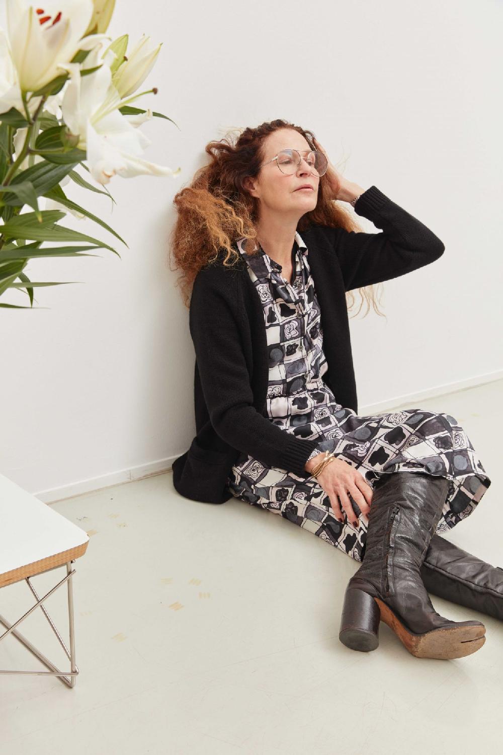 laura urbinati SHIRT OFF WHITE/BLACK/GREY/CHARCOAL