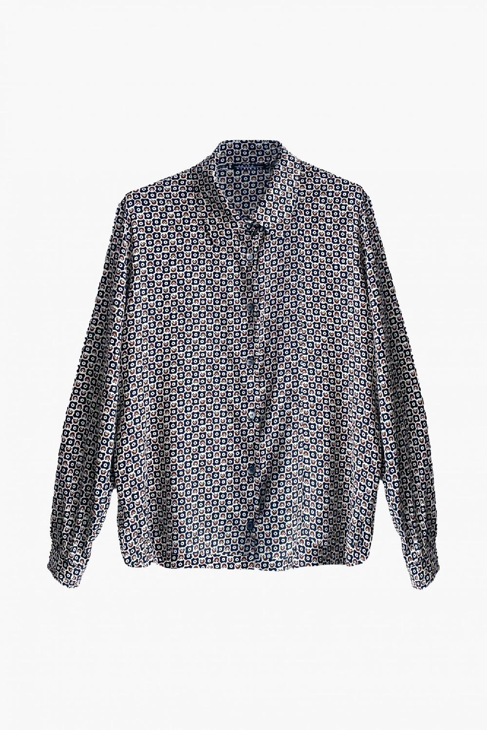 laura urbinati SHIRT STRETCH SILK GEOMETRICO PRINT