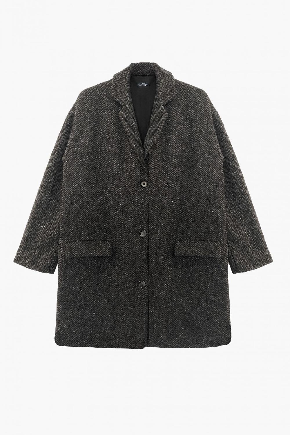 Laura Urbinati SHORT COCOON COAT CHEVRON