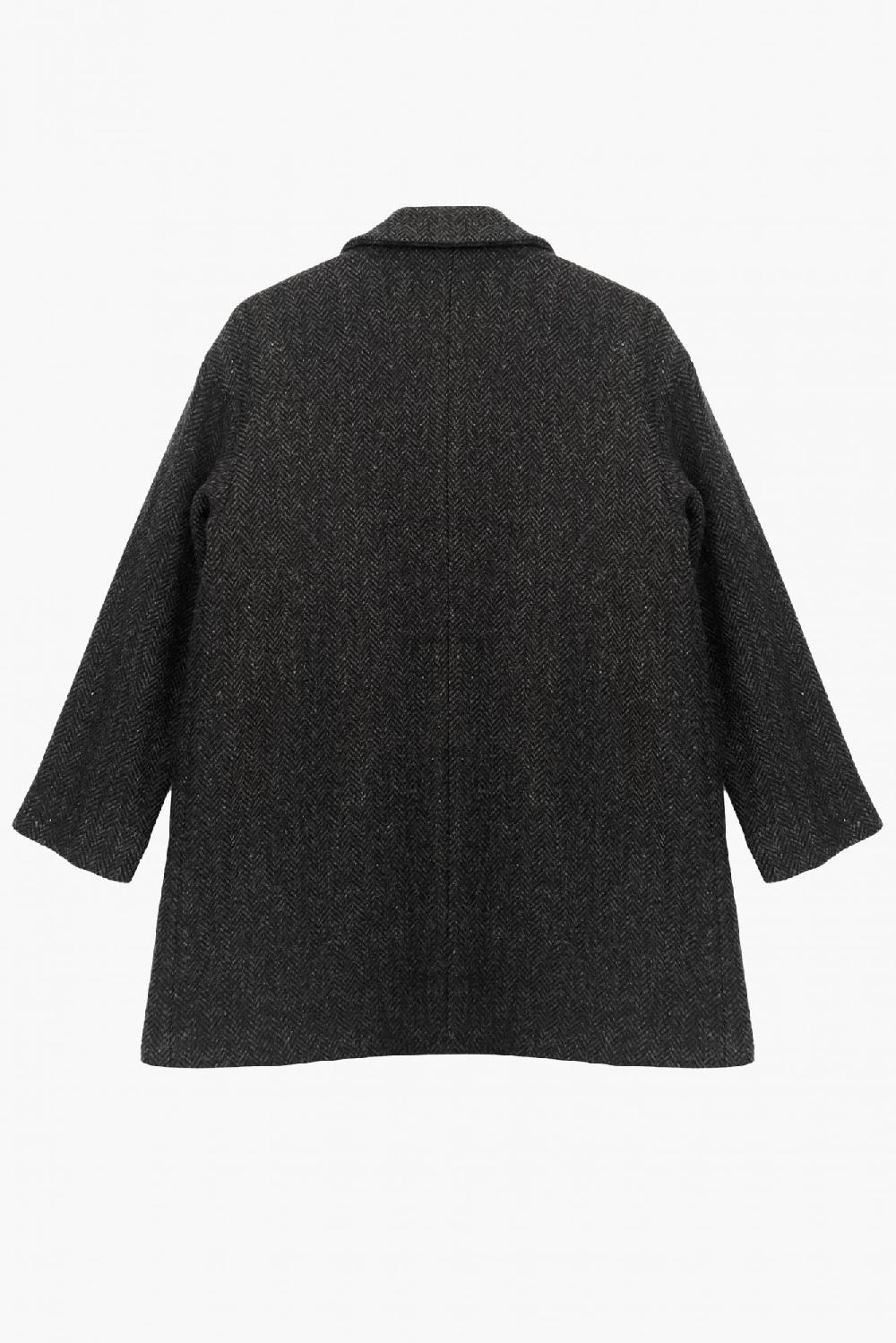 Laura Urbinati SHORT COCOON COAT CHEVRON