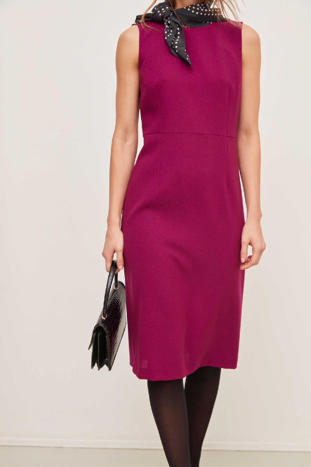 laura urbinati SLEEVELESS DRESS WOOL CREPE