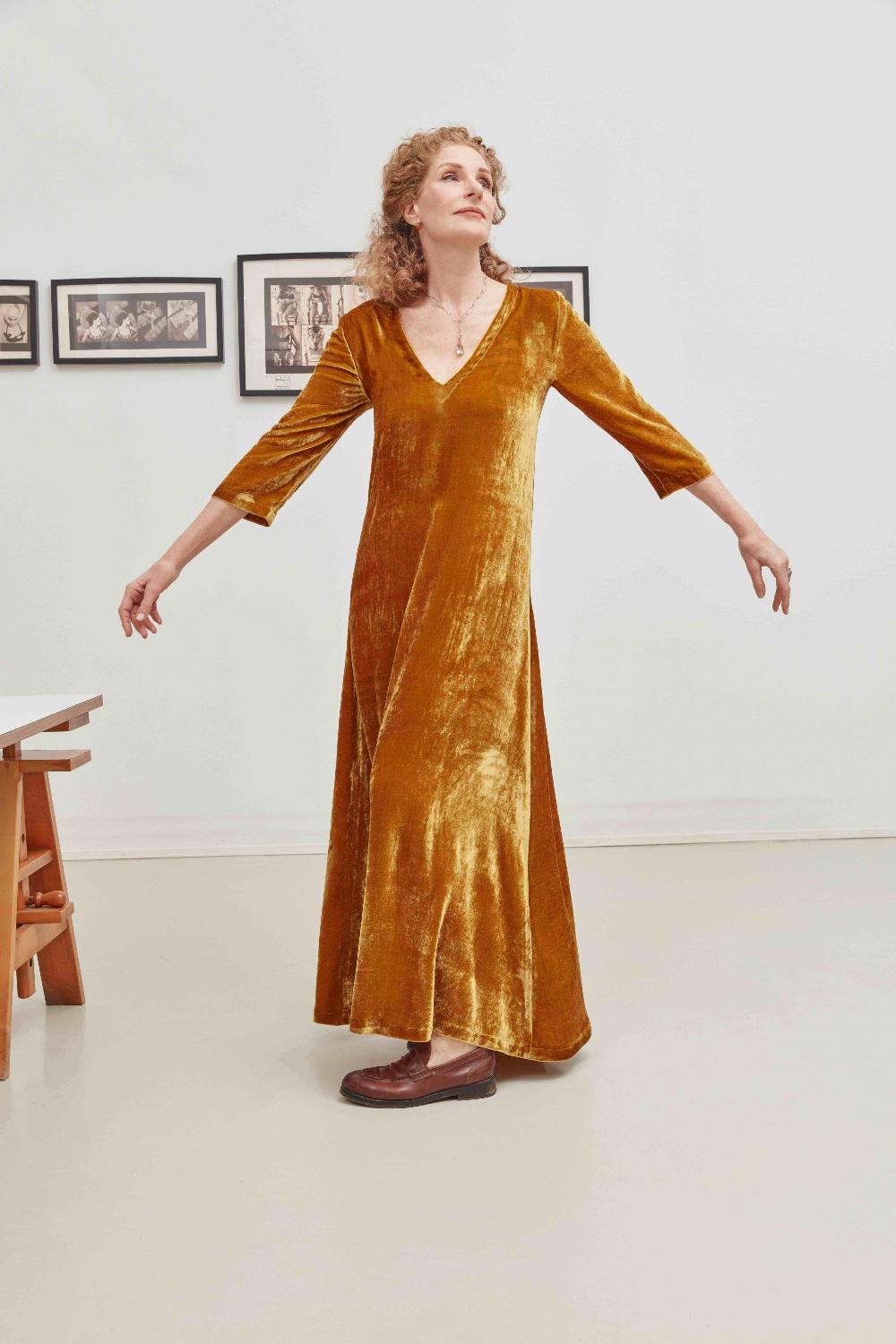 laura urbinati TALITA LONG DRESS SILK VELVET